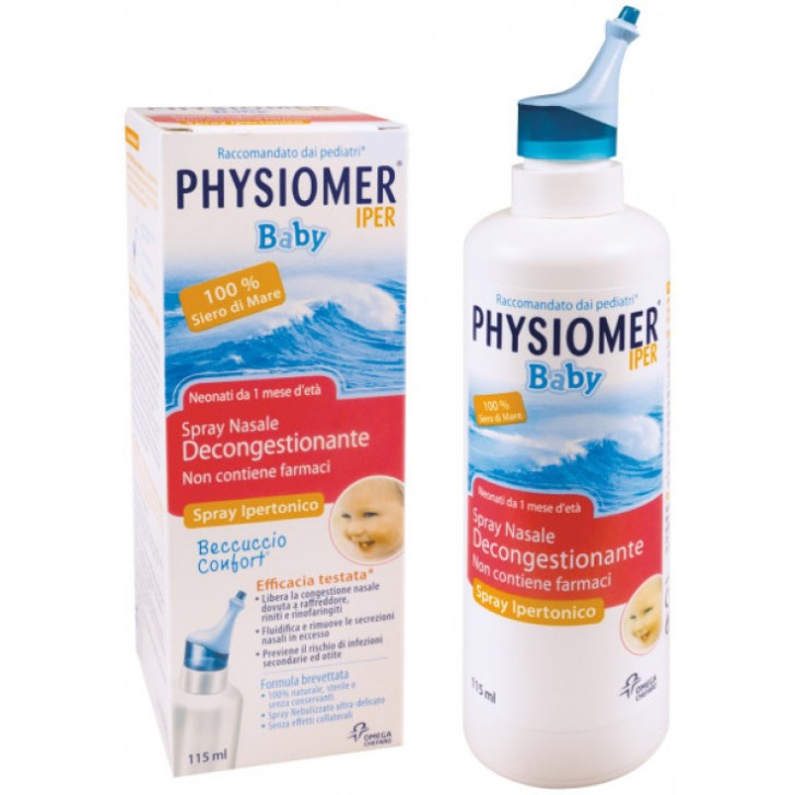 Physiomer Spray Nasale Decongestionante Ipertonico per Neonati e Bambini 115ml - Physiomer