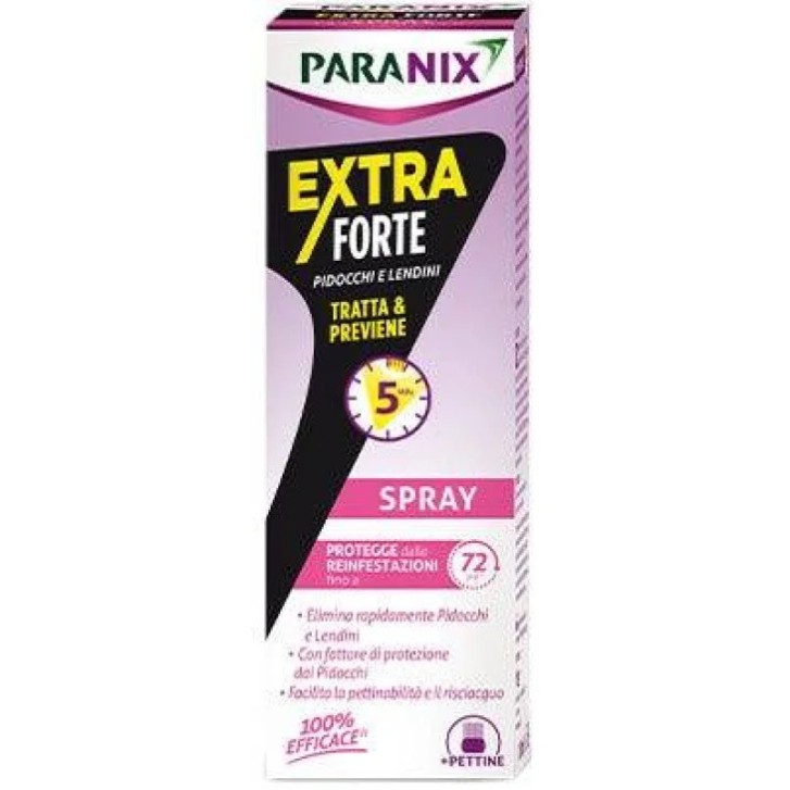 Spray Anti-pidocchi Extra Forte Tripla Azione 100ml per Pidocchi e Lendini - Paranix