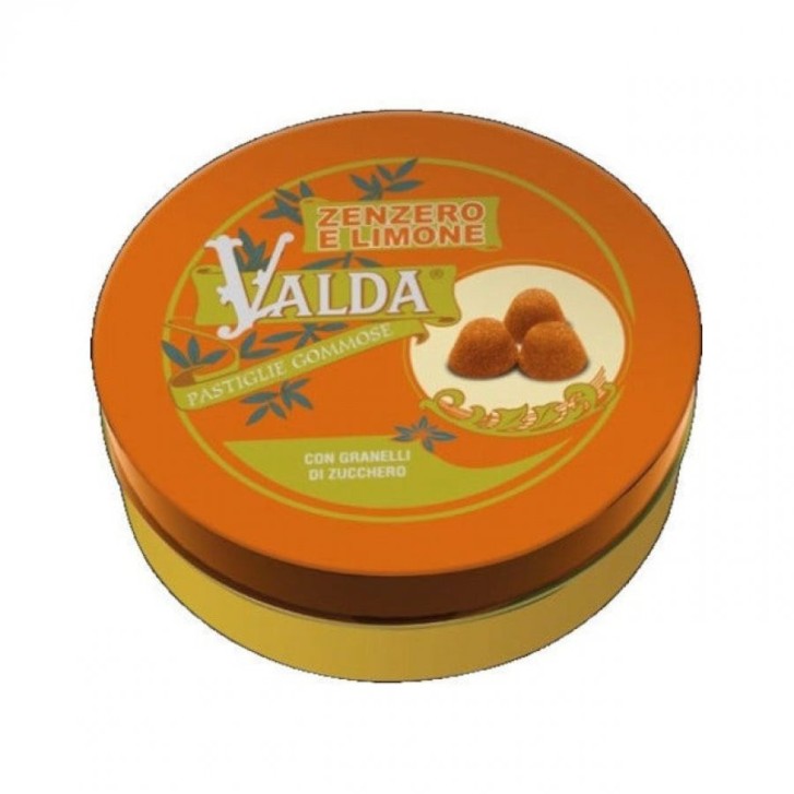 Pastiglie Gommose Zenzero e Limone per la Gola 50g - Valda