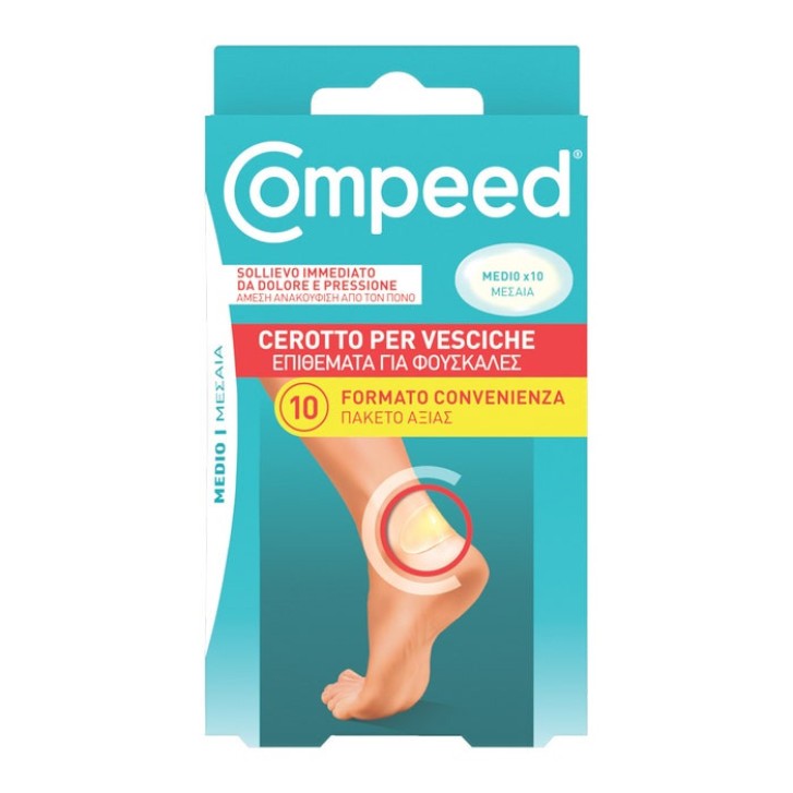 Cerotti Vesciche Medi Idrocolloidali Impermeabili 10pz 4,2x6,8cm - Compeed