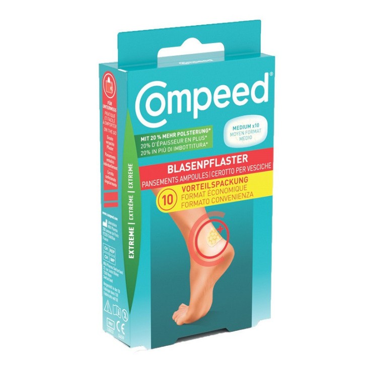 Cerotti Vesciche Idrocolloidali Ultra-Aderenti Impermeabili Misura M 10pz - Compeed
