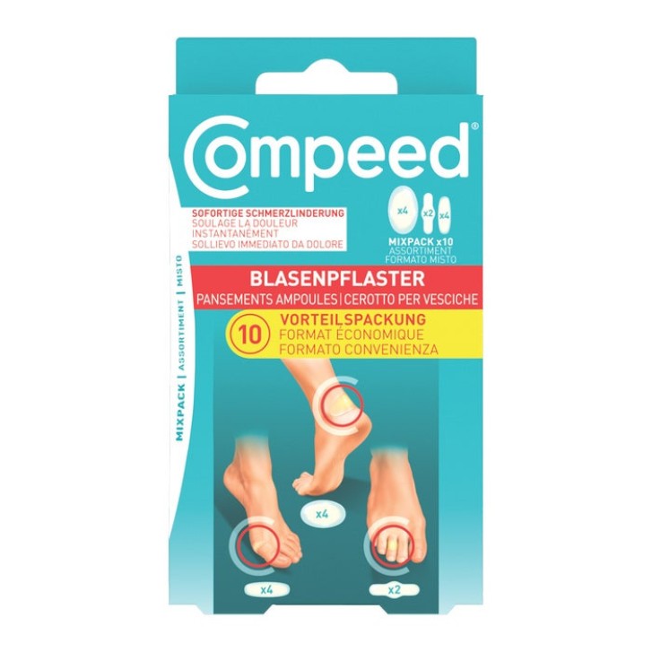Cerotti per Vesciche Medi Impermeabili con Gel Idrocolloidale 10 pezzi - Compeed