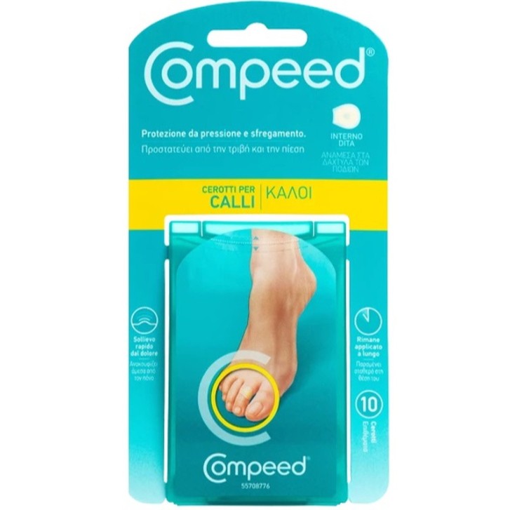 Cerotti Calli Interno Dita Idrocolloidali Sollievo Dolore 10pz 2,2x2,2cm - Compeed