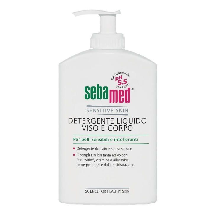 Detergente Liquido pH 5.5 Privo di Sapone Idratante per Viso e Corpo 1000mL - Sebamed
