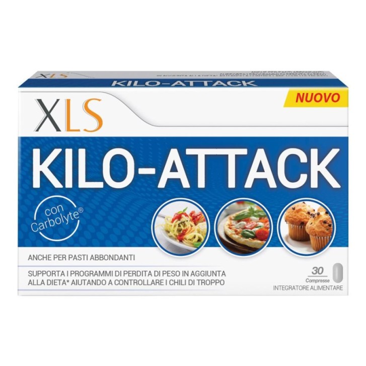 XLS Kilo-Attack Integratore Perdita di Peso con Carbolyte e Fagiolo Bianco 30 Compresse - XLS