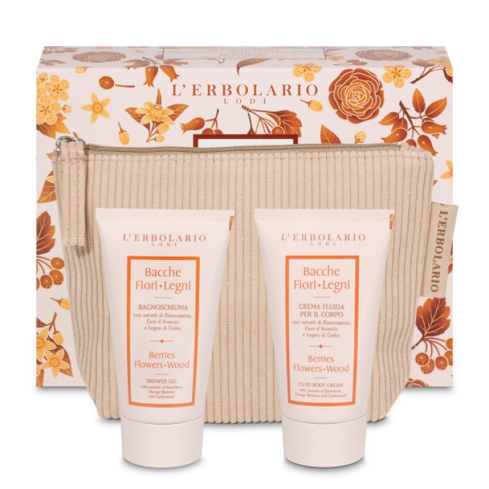 Set da Bagno Biancospino Bagnoschiuma e Crema 75ml con Pochette - L\'Erbolario