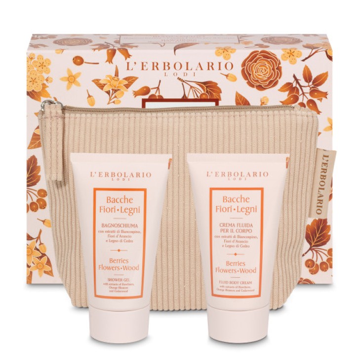 Set da Bagno Biancospino Bagnoschiuma e Crema 75ml con Pochette - L\'Erbolario