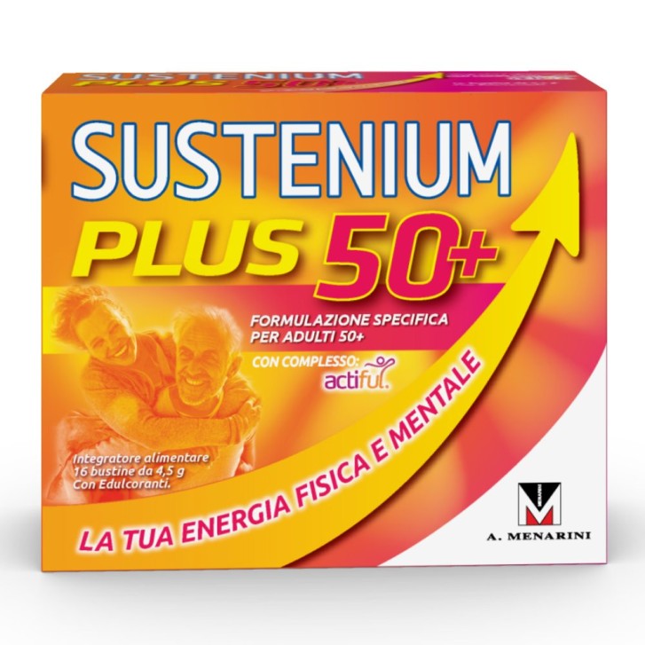 Sustenium Plus 50+ Integratore Energetico Antiossidante 16 Bustine Orosolubili - Menarini