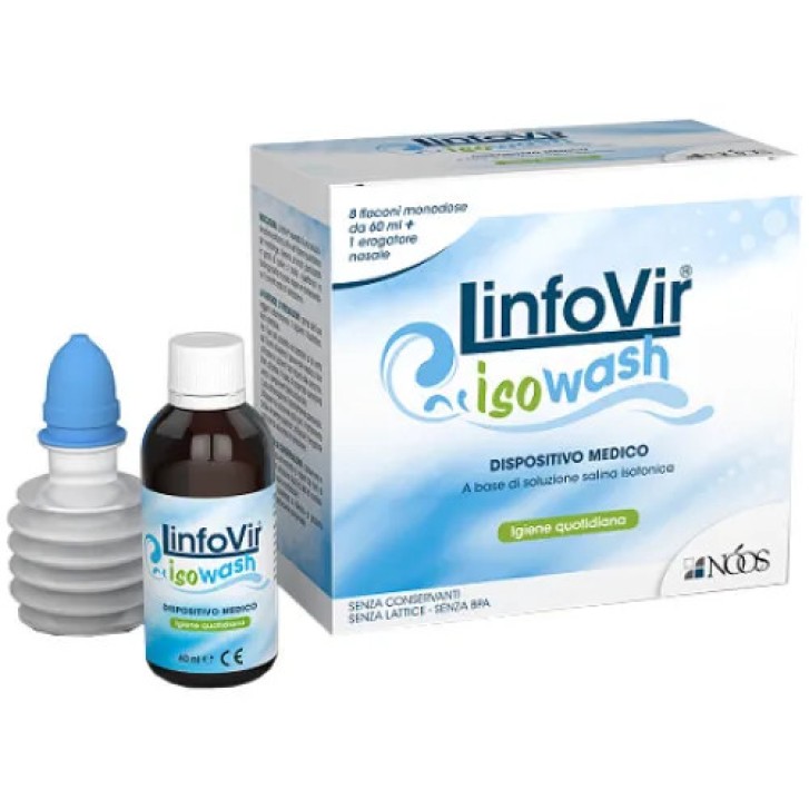 Linfovir Isowash Soluzione Salina Isotonica 8 Flaconi Monodose 60ml Dispositivo Medico - NOOS
