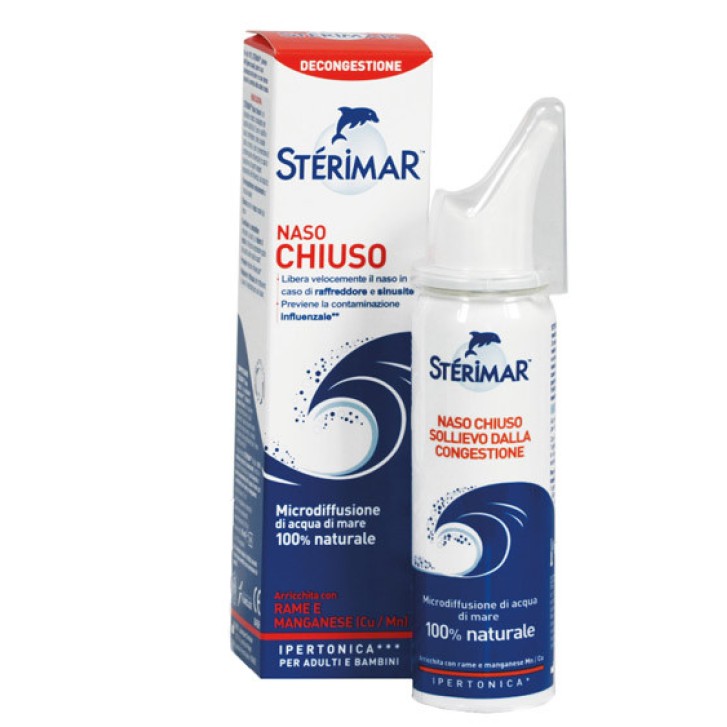 Spray Nasale Ipertonico per Naso Chiuso con Rame e Manganese 50ml - Stérimar