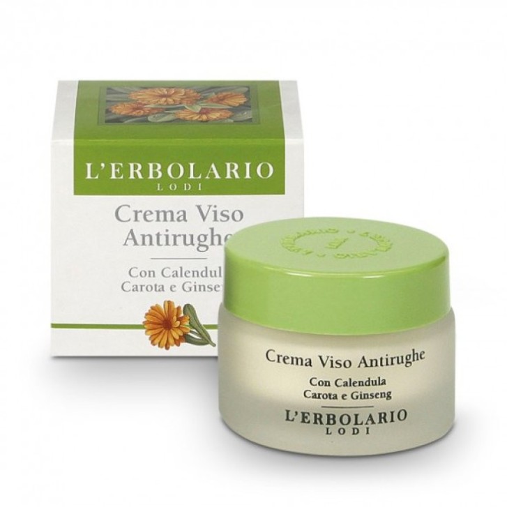 Crema Viso Antirughe Nutriente Anti-età con Calendula Carota e Ginseng 30ml - L\'Erbolario