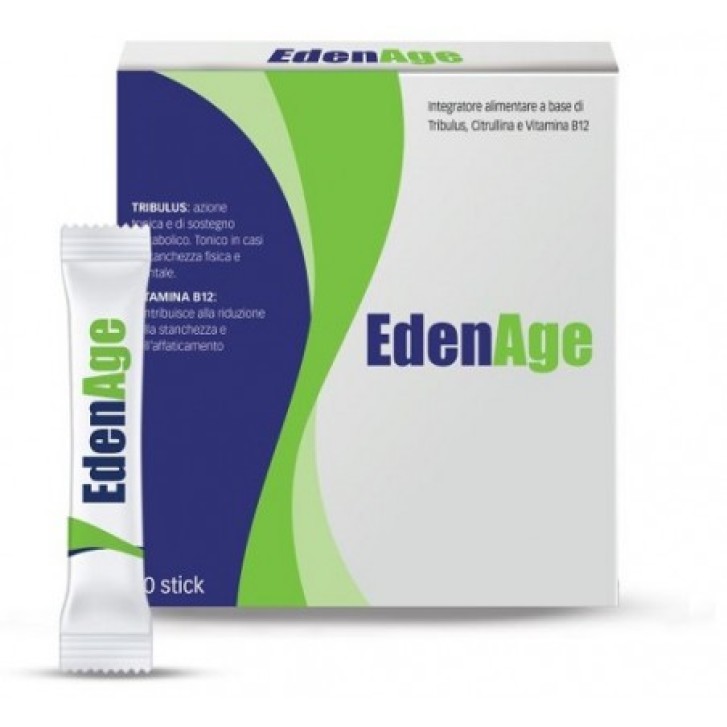 EDENAGE Integratore Tribulus Citrullina e Vitamina B12 Senza Glutine 30 Stick - FA\' FARMA