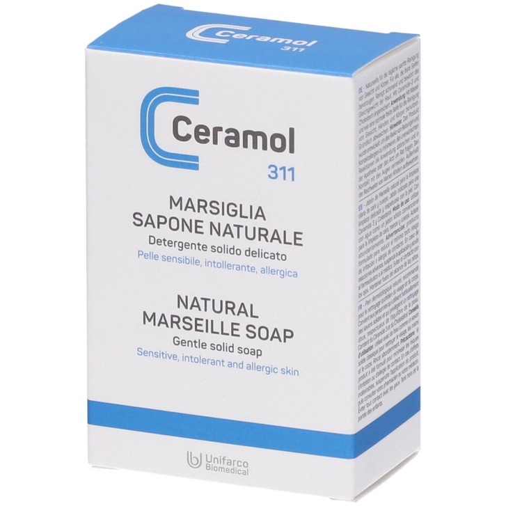 Sapone Naturale Marsiglia per Viso e Corpo Pelli Sensibili Senza Conservanti 100g - UNIFARCO