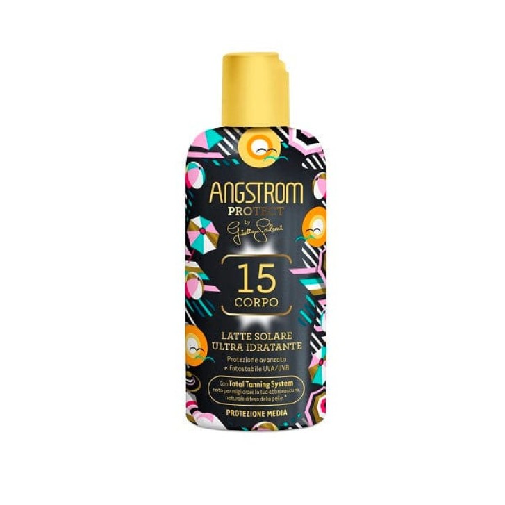 Latte Solare SPF15 Protezione UVA/UVB Resistente all\'Acqua 200ml - ANGSTROM