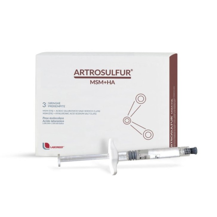 ARTROSULFUR MSM+HA Siringhe Intra-articolari con Acido Ialuronico 1,6% 3x2ml - ARTROSULFUR