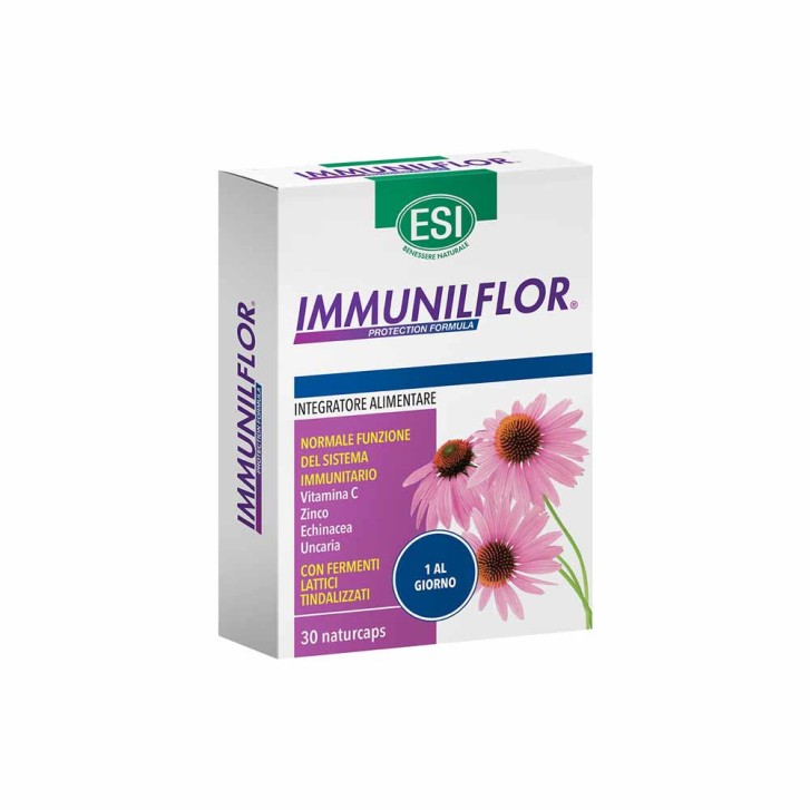 IMMUNILFLOR Integratore Difese Immunitarie con Echinacea e Vitamina C 30 Capsule - ESI