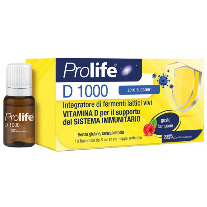 PROLIFE D 1000 Integratore Probiotici e Vitamina D 80ml Senza Glutine e Lattosio - PROLIFE