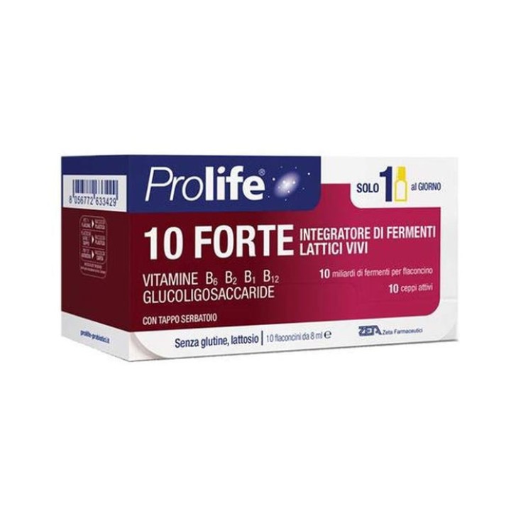 PROLIFE 10 FORTE Integratore Fermenti Lattici Vivi 10 Miliardi 10 Flaconcini - PROLIFE