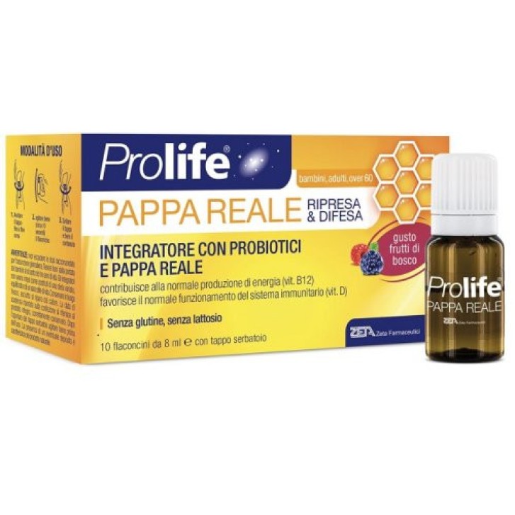 Integratore Probiotico con Pappa Reale Senza Glutine Frutti di Bosco 10x8ml - PROLIFE