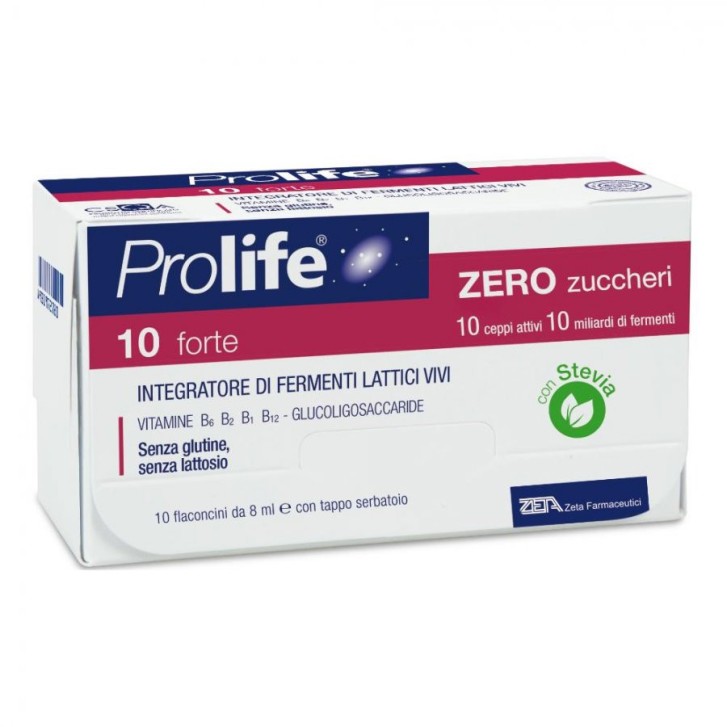 Integratore fermenti lattici 10 miliardi 10 flaconcini senza glutine e zuccheri - PROLIFE