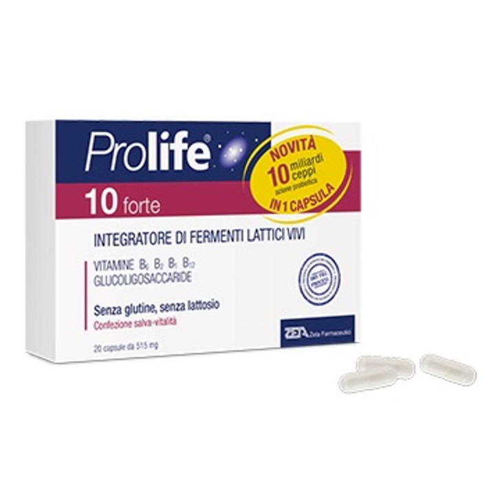 PROLIFE 10 FORTE Integratore Probiotico 10 Miliardi Cellule Vive 20 Capsule - PROLIFE