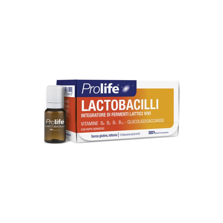 Integratore Probiotico Lactobacilli Senza Glutine e Lattosio 10 Flaconcini - PROLIFE