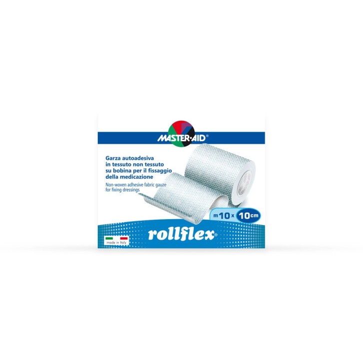 Rollflex Cerotto Autoadesivo Ipoallergenico per Fissaggio Medicazioni 1m x 10cm - MASTER AID
