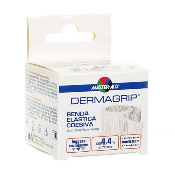 Benda Elastica Coesiva Dermagrip Autoaderente Compressiva Traspirante 4x4m - MASTER AID