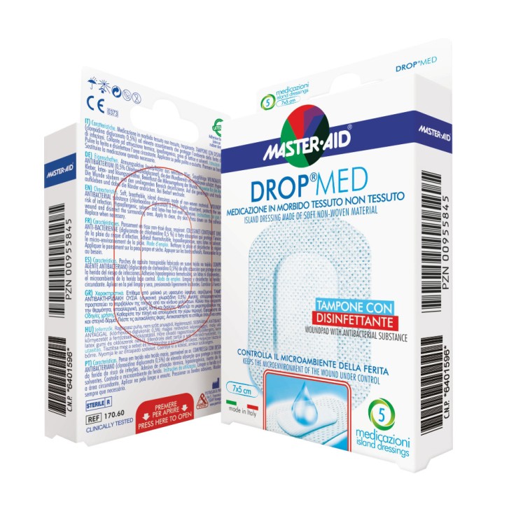 Medicazione Traspirante Ipoallergenica con Clorexidina 10x6 cm 5 pezzi - MASTER AID