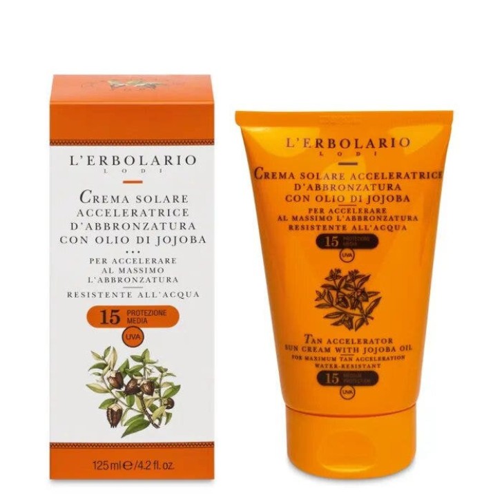 Crema Solare Corpo Acceleratore Abbronzatura SPF 15 con Olio Jojoba 125ml - L\'Erbolario