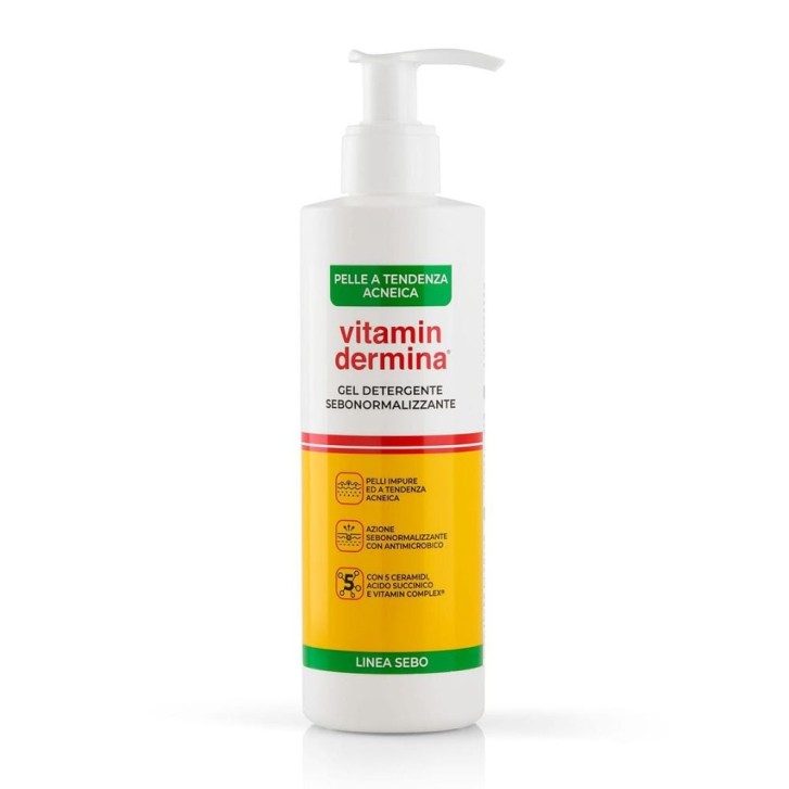Gel Detergente Sebonormalizzante per Pelle Acneica 240ml - VITAMINDERMINA