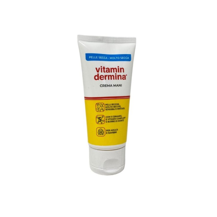 Crema Mani Idratante Emolliente con Vitamine A e E Senza Parabeni 50ml - VITAMINDERMINA