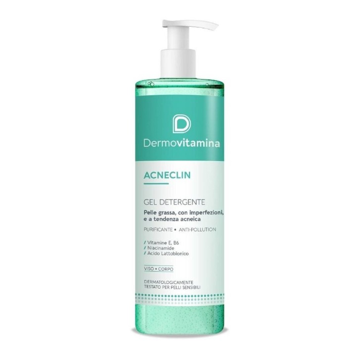 Gel Detergente Viso Purificante per Pelle Grassa e Sensibile 400ml - Dermovitamina