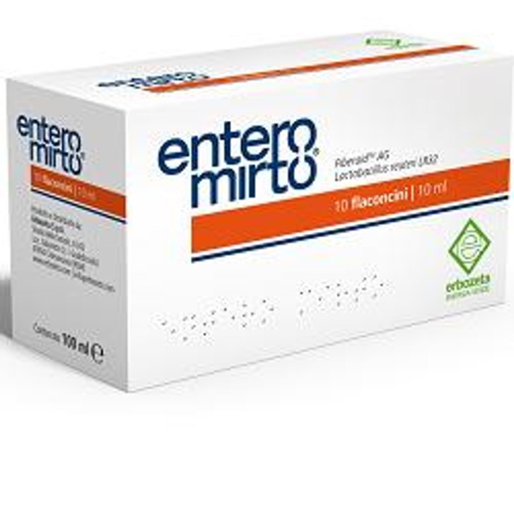 Entero Mirto Integratore Probiotici e Prebiotici Gluten Free 10 Flaconcini - ERBOZETA