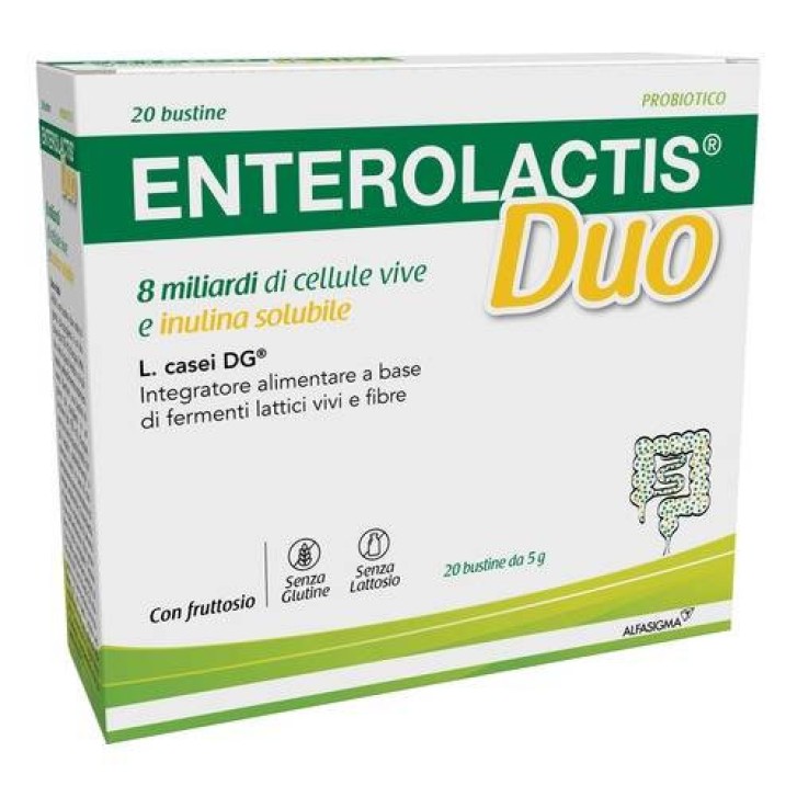 ENTEROLACTIS DUO INUL Integratore Probiotico con Inulina 10 Bustine Senza Glutine - ENTEROLACTIS