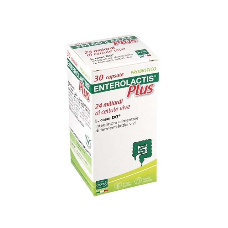 ENTEROLACTIS PLUS Integratore Fermenti Lattici 24 Miliardi Senza Glutine 30 Capsule - ENTEROLACTIS