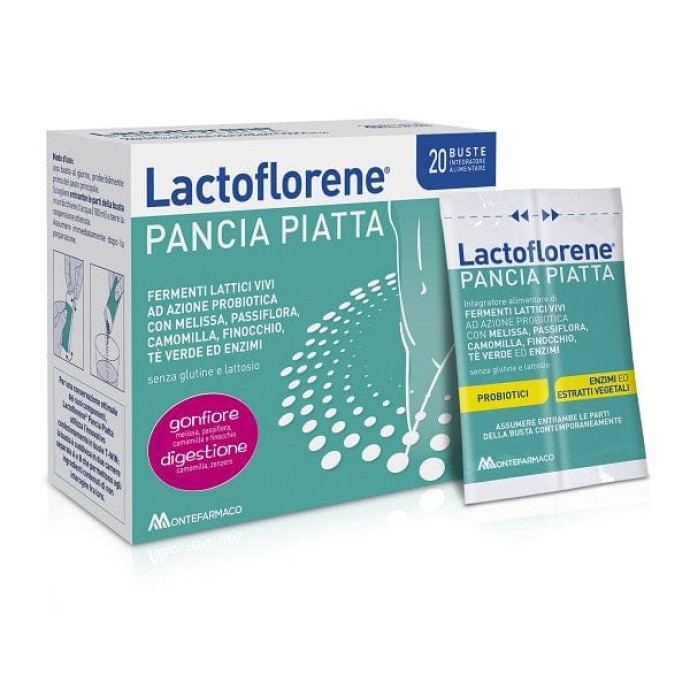 Probiotico Digestivo Pancia Piatta Fermenti Lattici Vivi 20 Bustine - LACTOFLORENE