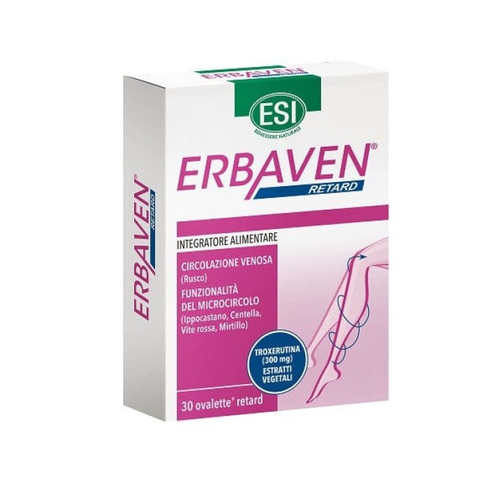 Erbaven Retard Integratore per Microcircolo Senza Glutine 30 Ovalette - ESI