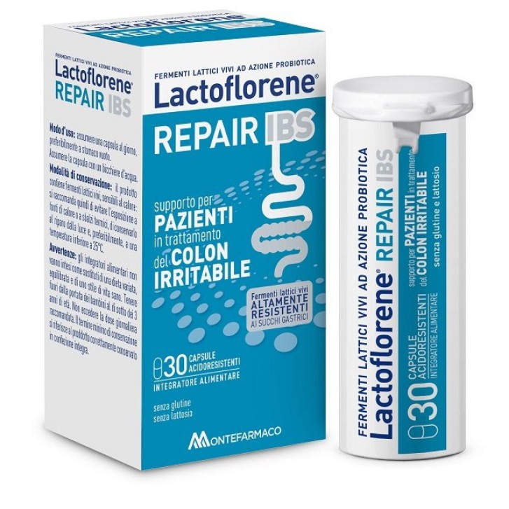 Integratore Probiotico per Colon Irritabile senza glutine e lattosio 30 capsule - LACTOFLORENE