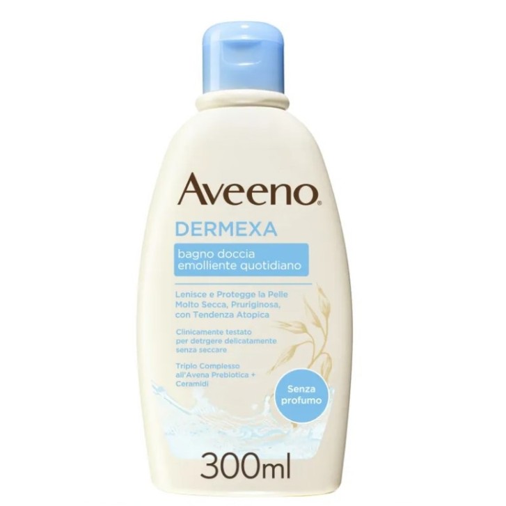 DERMEXA Bagno Doccia Emolliente per Pelli Atopiche Senza Sapone 300ml - AVEENO