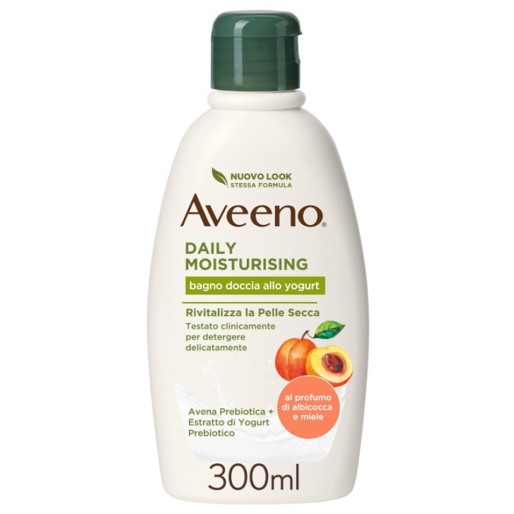 Bagno Doccia Idratante Yogurt Albicocca e Miele per Pelle Sensibile 300ml - AVEENO
