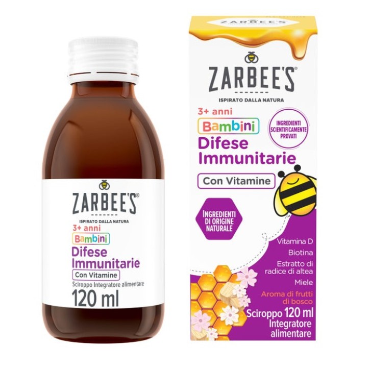 Integratore Difese Immunitarie Bambini con Miele Biotina e Vitamina D 120ml - ZARBEE\'S