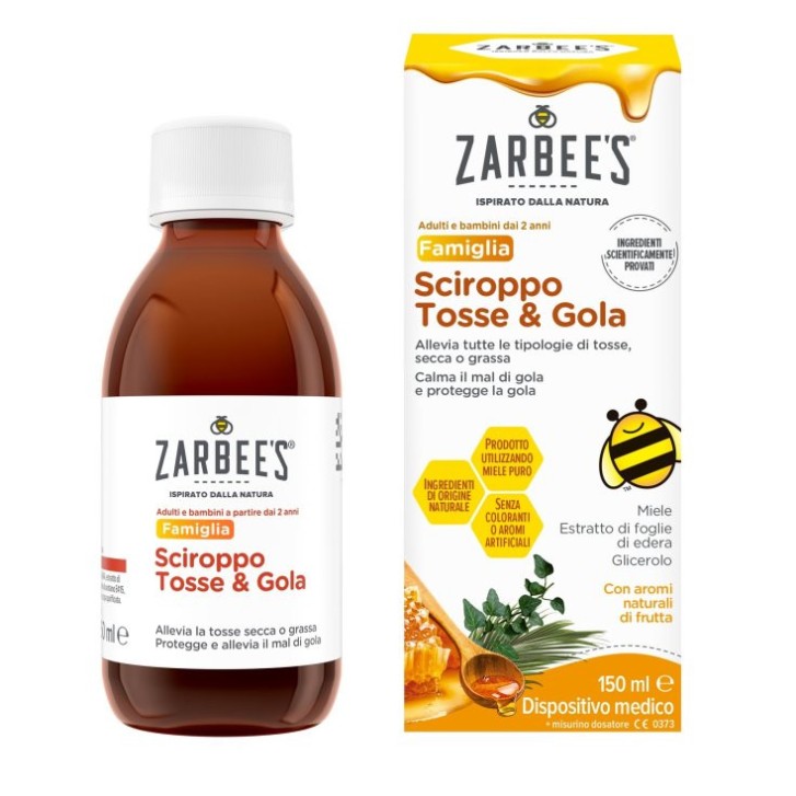Sciroppo Tosse e Gola Dispositivo Medico per Bambini e Adulti 150ml - ZARBEE\'S