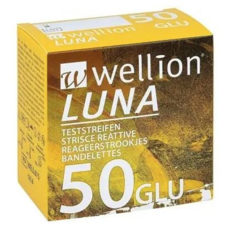 Strisce Reattive per Glicemia 50 pezzi Intervallo 20-600 mg/dL per Wellion Luna - Wellion
