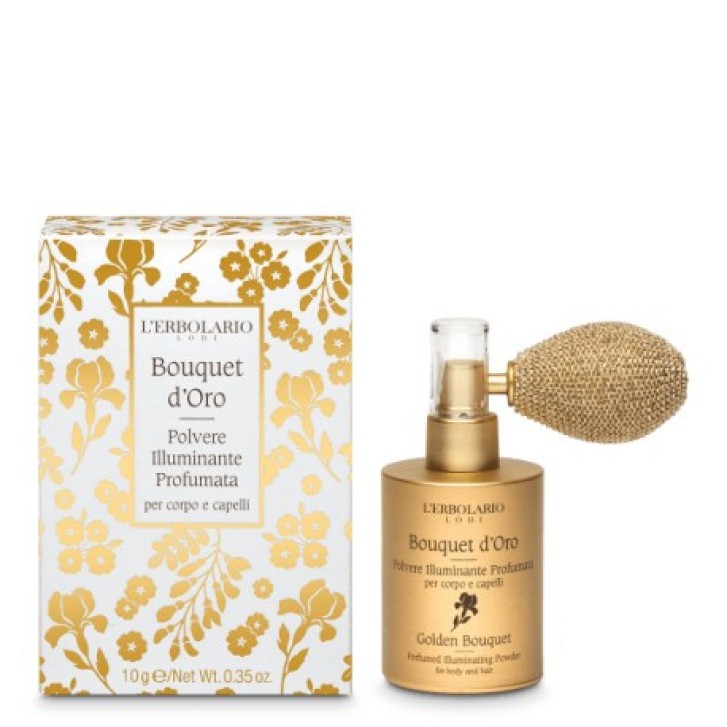 Bouquet d\'Oro Polvere Illuminante Cipriata e Fiorita Senza Siliconi 10g - L\'ERBOLARIO