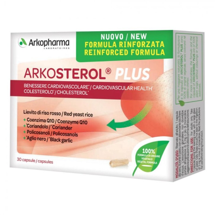 Arkosterol Plus Integratore Colesterolo con Aglio Nero e Coriandolo 30 Capsule - Arkopharma