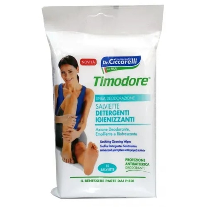 Salviette Deodoranti Igienizzanti Antibatteriche 15 pezzi - TIMODORE