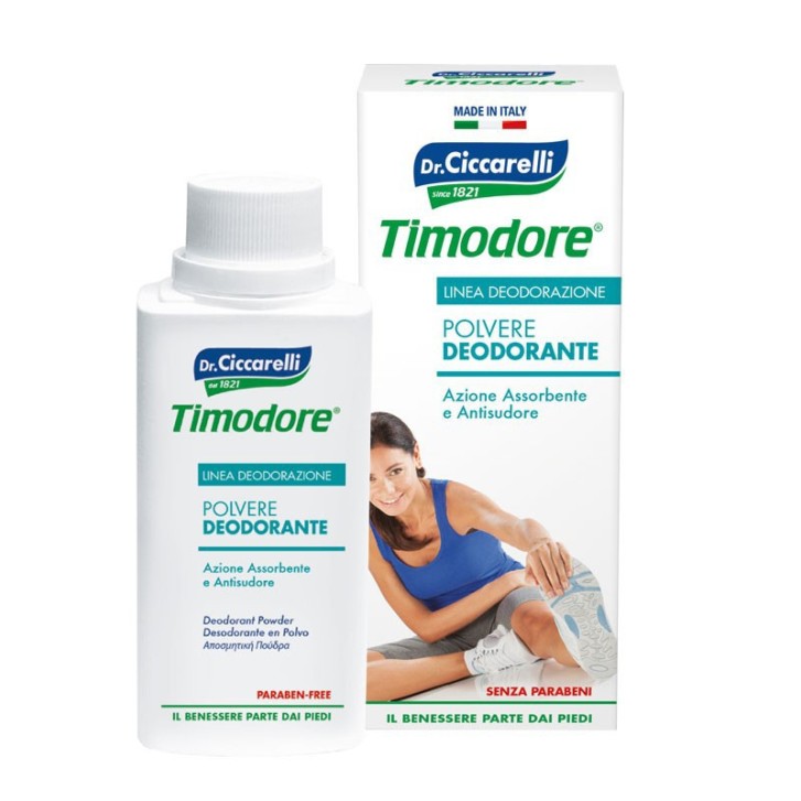 Polvere Deodorante Contro Sudorazione e Odore 250g Dermatologicamente Testato - TIMODORE