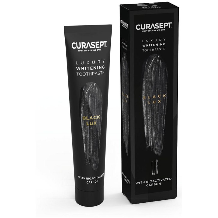 Dentifricio sbiancante nero con carbone bioattivo Black Luxury Whitening 75ml - Curasept