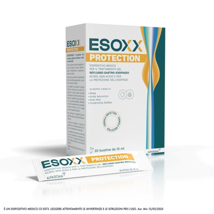 Esoxx Protection Dispositivo Medico per Reflusso e Bruciore di Stomaco 20 Bustine 10ml - Esoxx